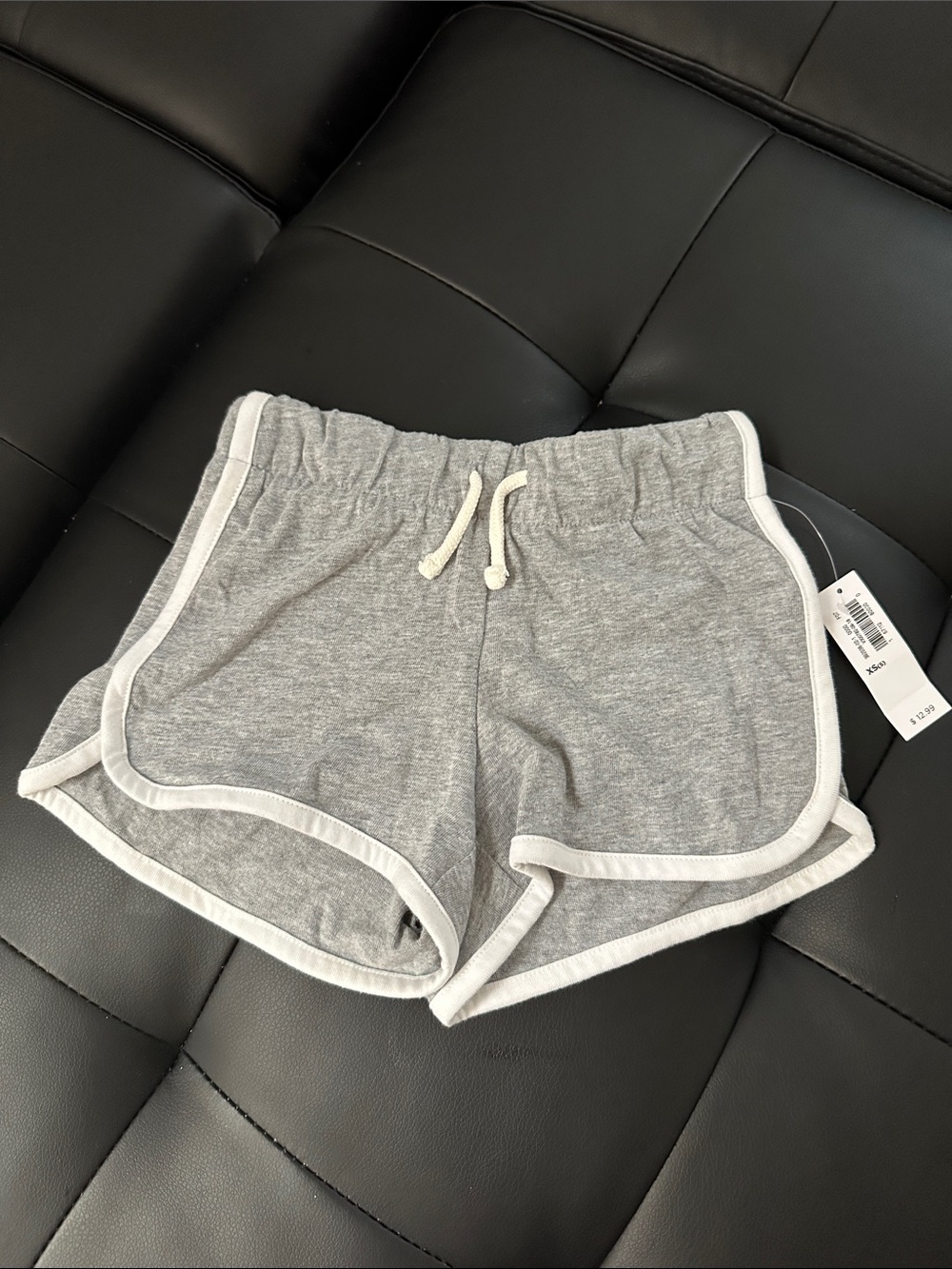 Old Navy Gray Athletic Drawstring Shorts with White Trim